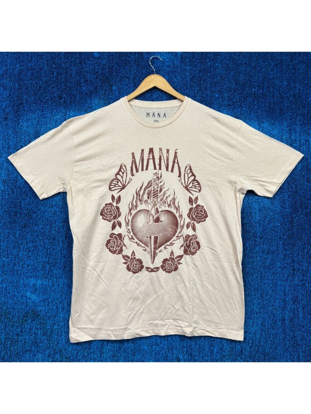 Mana Vivir Sin Aire Rock Beige T-Shirt Size 2XL